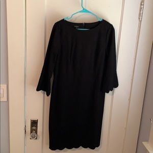 Talbot’s Refined Scallop-Edge Ponte Sheath Dress.